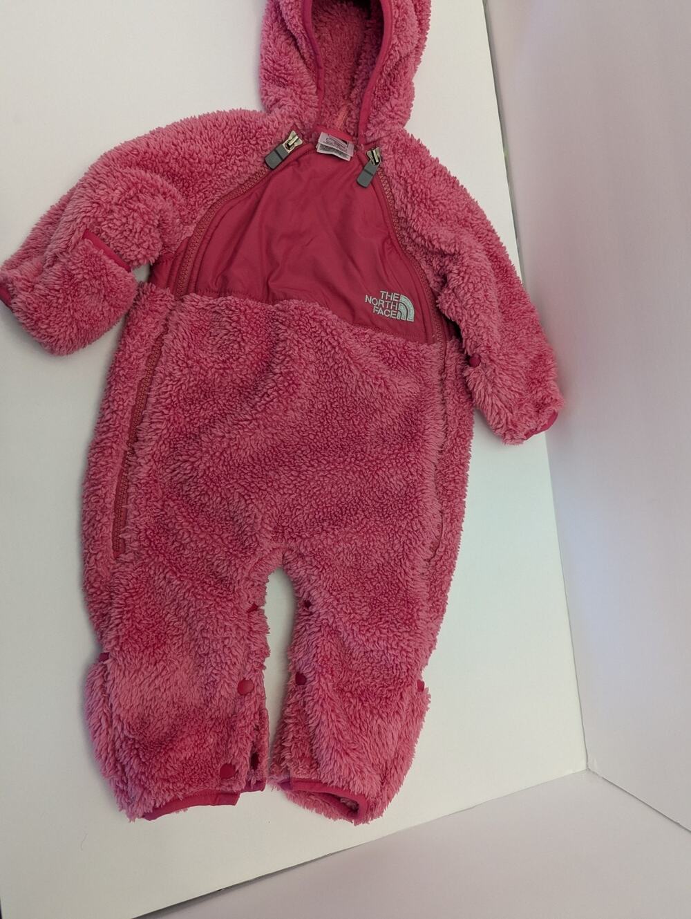 North Face Infant3-6 mo. Champshire Pink Sherpa, Long Zip Front With Snap...,